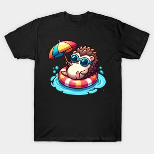 Hedgehog having fun in the pool T-Shirt